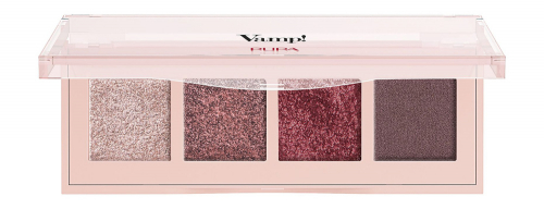 ПУПА тени палетка VAMP! 4-ые EYESHADOWS PALETTE т.003 роз.бронз.