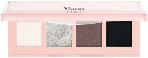 ПУПА тени палетка VAMP! 4-ые EYESHADOWS PALETTE т.005 насыщ.смоуки