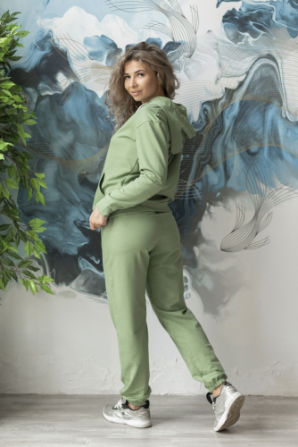 Костюм из футера 2х-нитка Олива (М-859)