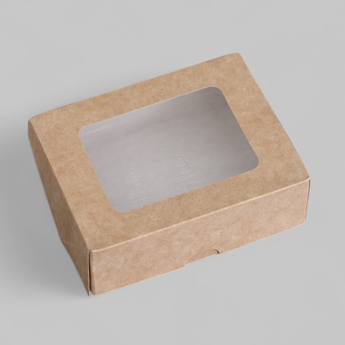Коробка складная, крафт, 10×8×3.5 см, 0.24 л