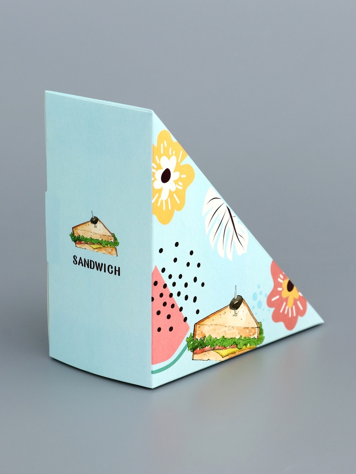 Упаковка для сэндвичей «Свежая еда» 17×12×12×6.5 см