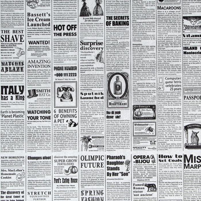 Бумага упаковочная «Газета», жиростойкая, с парафином 39×39 см