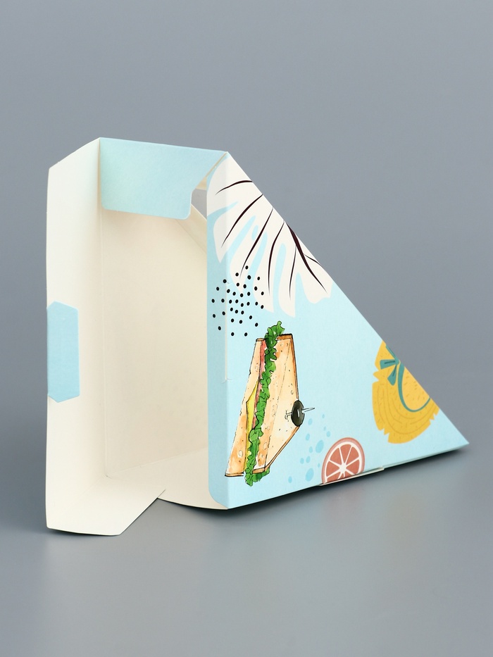 Упаковка для сэндвичей «Свежая еда» 17×12×12×6.5 см