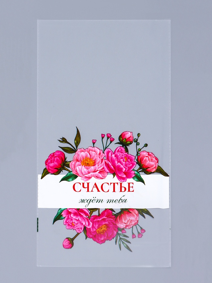 Пакет фасовочный БОПП, «Счастье ждет тебя» 20×35 см