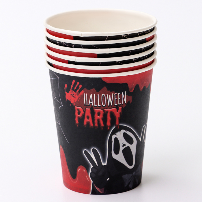 Стакан одноразовый бумажный Halloween party, 250 мл , на Хэллоуин