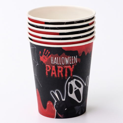 Стакан одноразовый бумажный Halloween party, 250 мл , на Хэллоуин