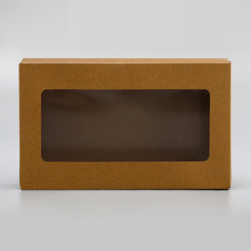 Упаковка для продуктов, крафт с окном, 23×14×6 см, 1.9 л