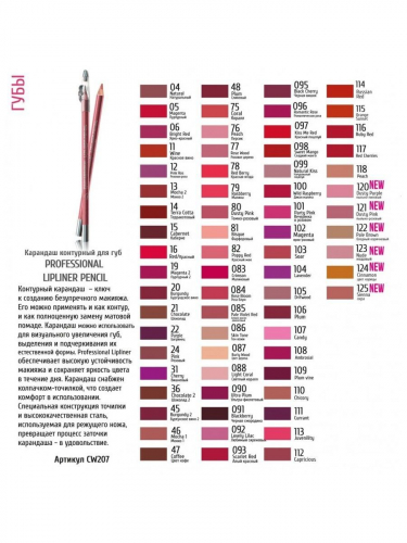TF СW207 Карандаш  для губ Professional Lipliner Pencil с точилкой 111 CURRANT/ Смородина