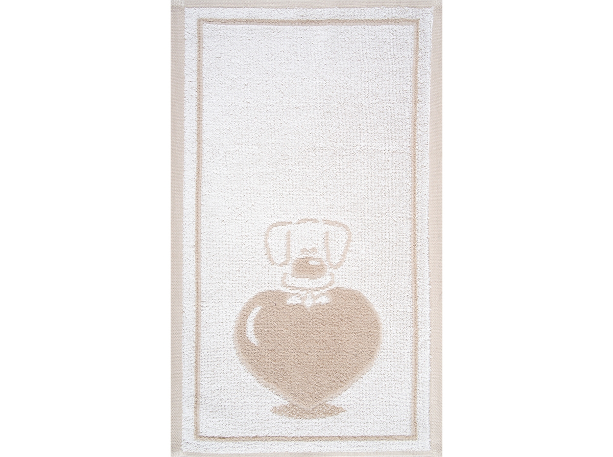 1с105.513ж2 Щенок с сердечком (лён3) Полотенце махровое 50х30 см