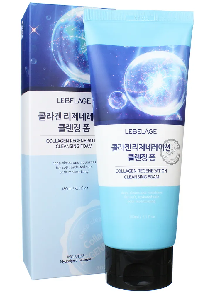 Пенка очищающая с коллагеном, 180мл, LEBELAGE
