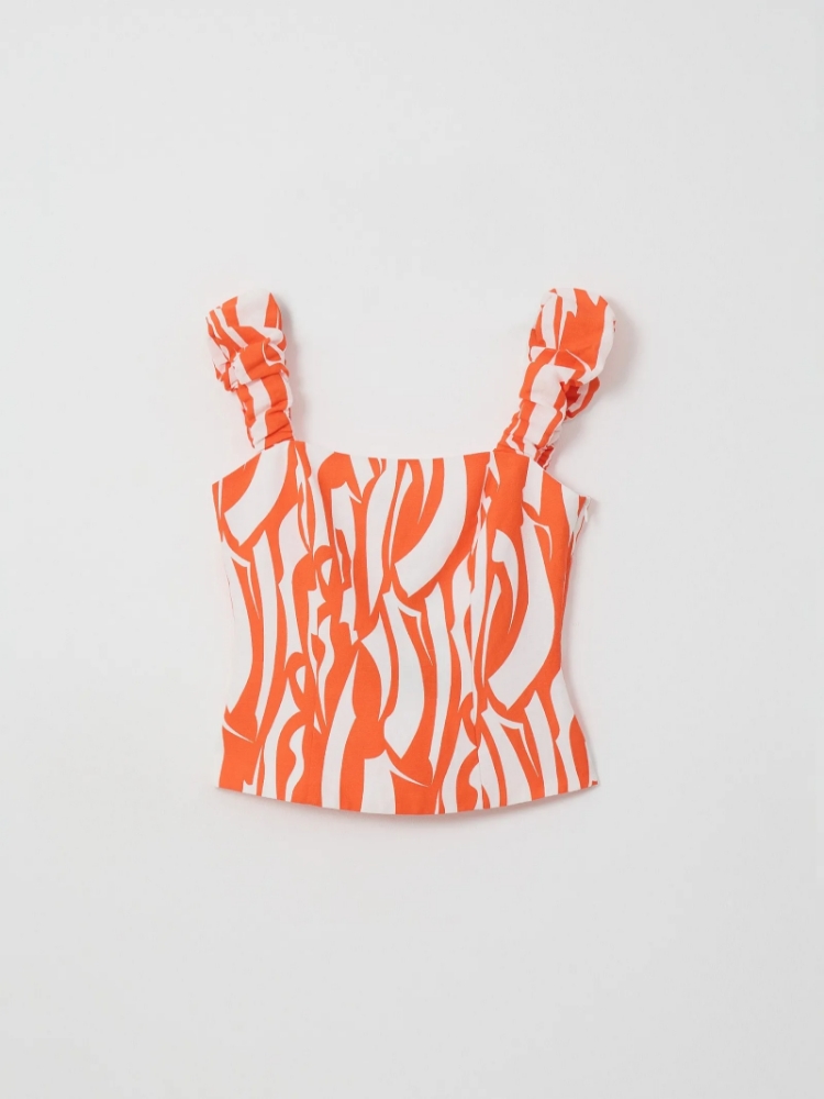 Топ с принтом ,
50% лен, 50% вискоза ,