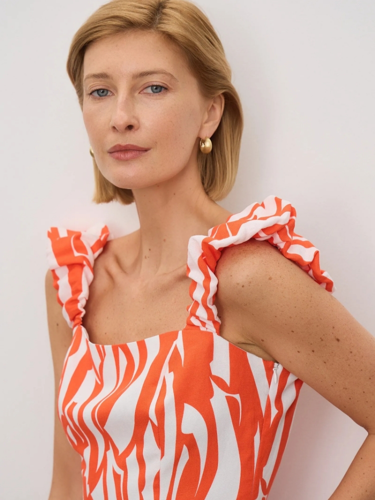 Топ с принтом ,
50% лен, 50% вискоза ,