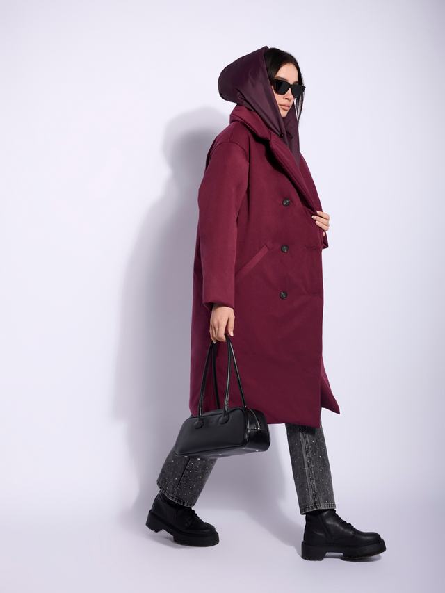 Ст.цена 12000р. Куртка: В212-11-44 Бордовый Dark Bordo