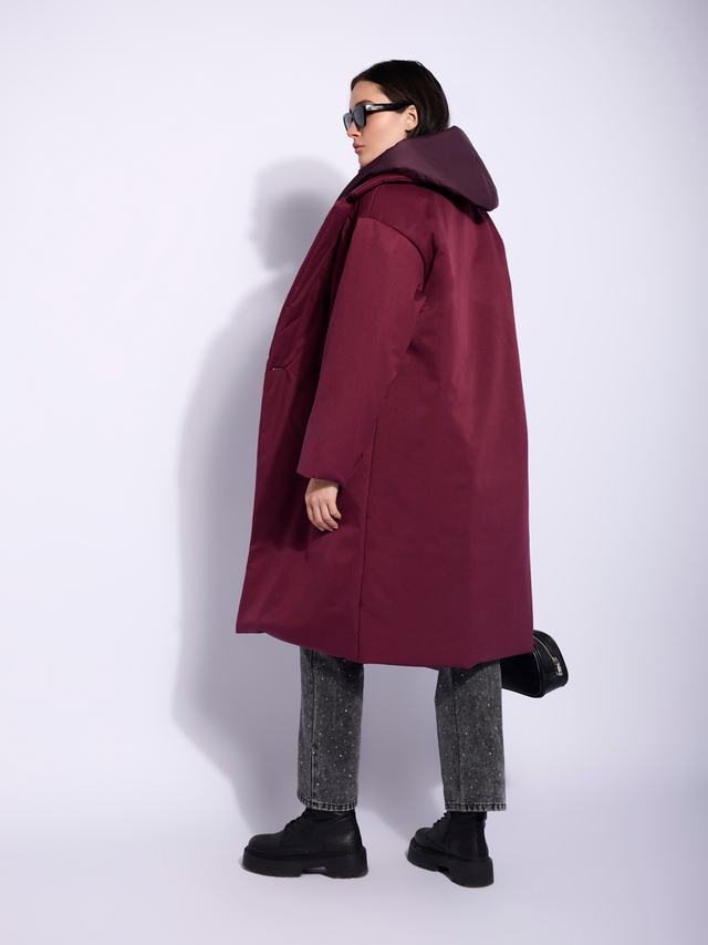 Ст.цена 12000р. Куртка: В212-11-44 Бордовый Dark Bordo