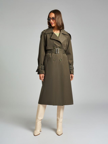 Ст.цена 7950р. Плащ: В099-115 Хаки Black Olive 19-0608