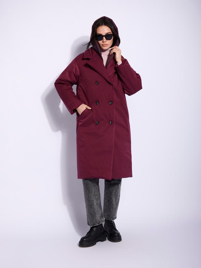 Ст.цена 12000р. Куртка: В212-11-44 Бордовый Dark Bordo