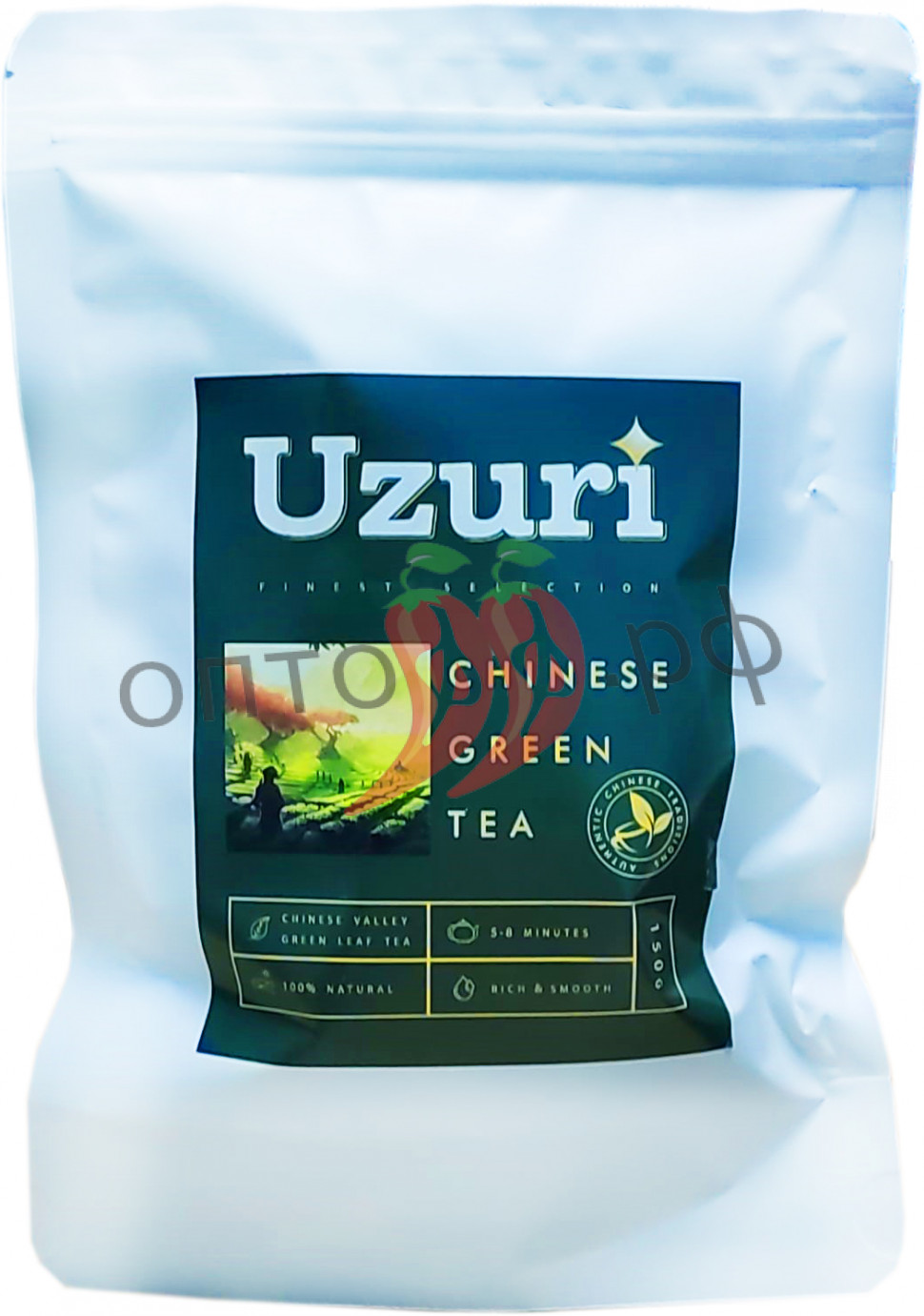 Чай Uzuri Chinese Green tea 150гр китай лист мягк/упак (кор*20)