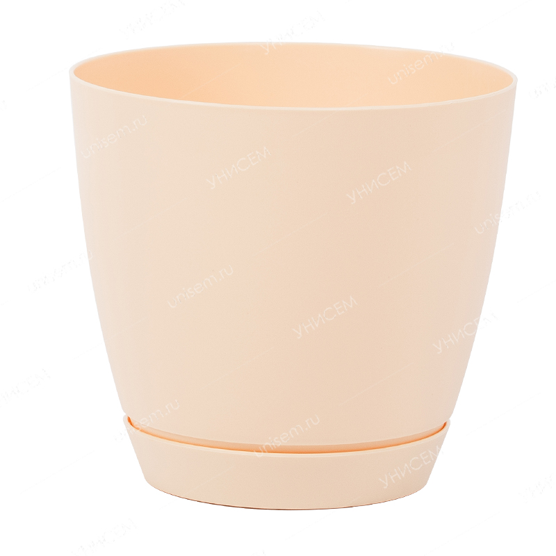 Горшок Камея 3,2л бежевый с поддоном (уп.30)