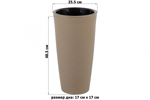 Кашпо 15,5 л 25,5*25,5*48,5 см 