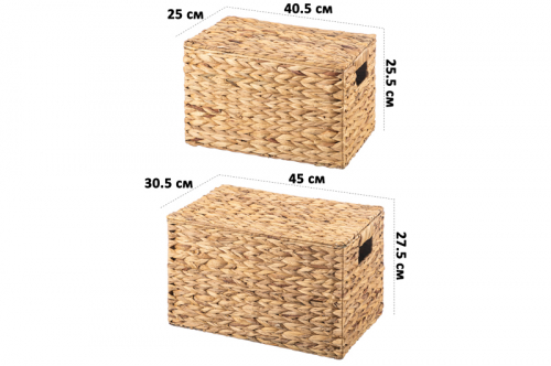 Набор 2 корзин 45*30,5*27,5 см с крышками
