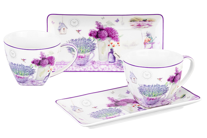 Набор 2 чашек 250 мл с блюдцами для десерта 20*10*2 см