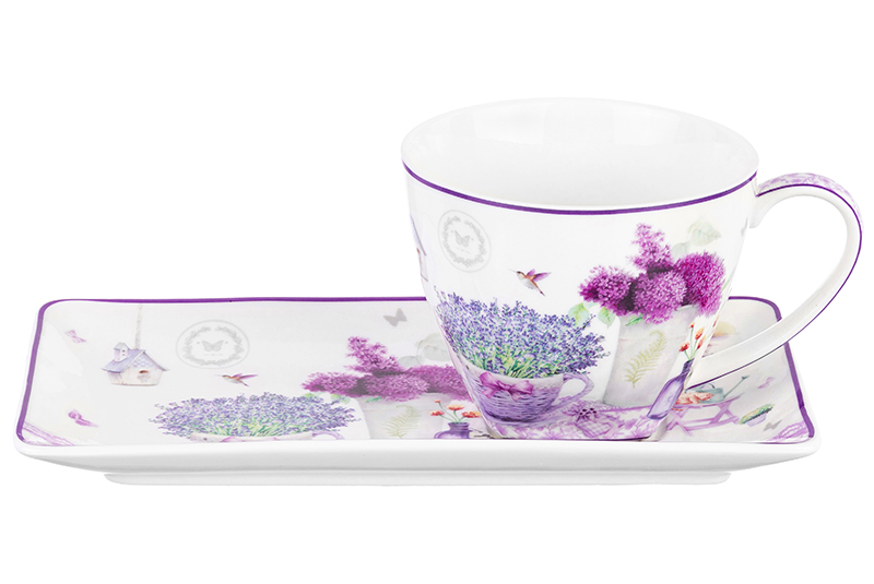 Набор 2 чашек 250 мл с блюдцами для десерта 20*10*2 см