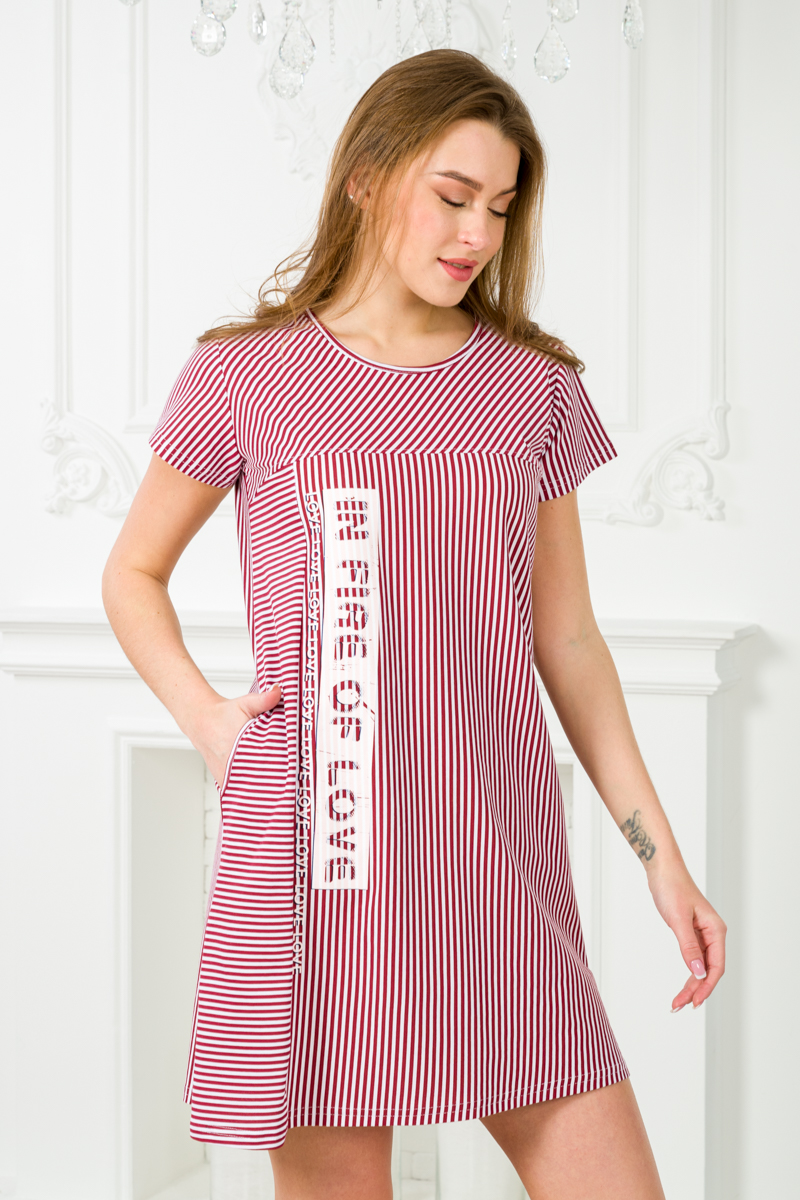 Туника женская из кулирки Флоренция бордо