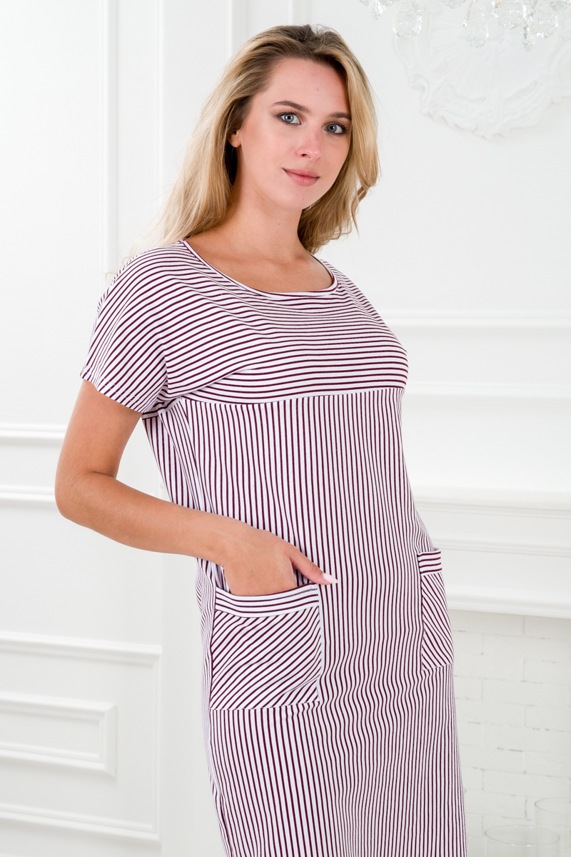 Туника женская из кулирки Альбертина бордовый