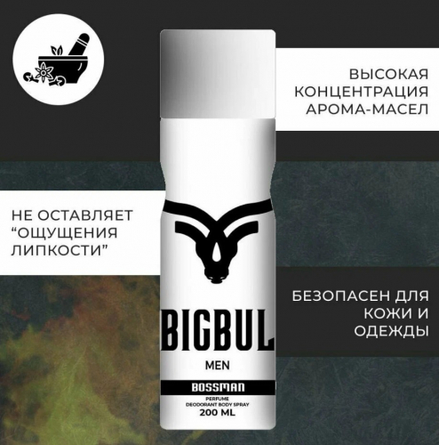 ШОК-цена! BIGBUL  - Дезодорант для мужчин 200мл - Bossman