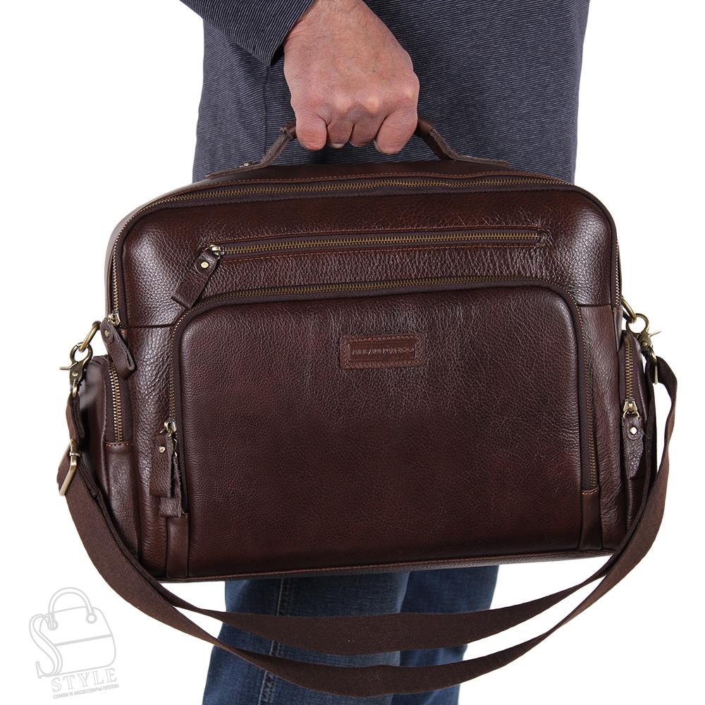 Портфель мужской кожаный 4226AM d.brown Allan Marco