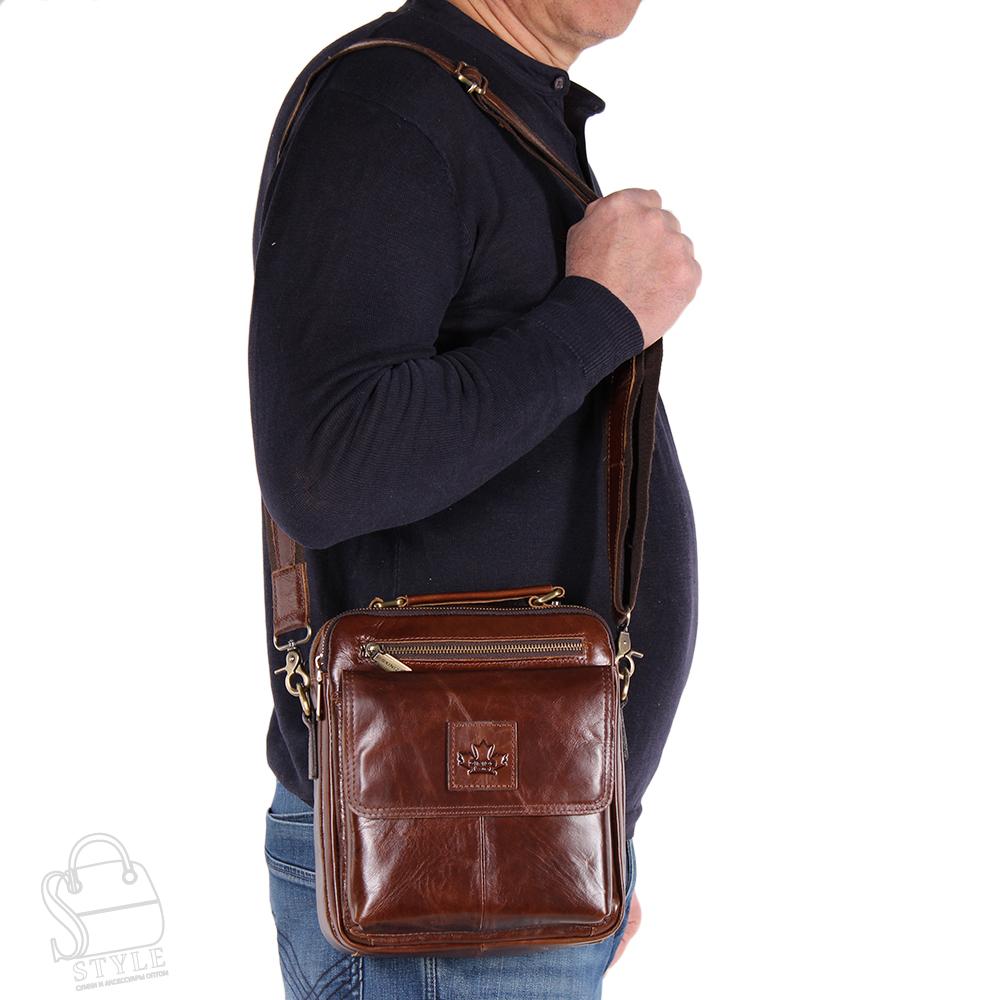 Сумка мужская кожаная 6803Z coffee Zinimsk