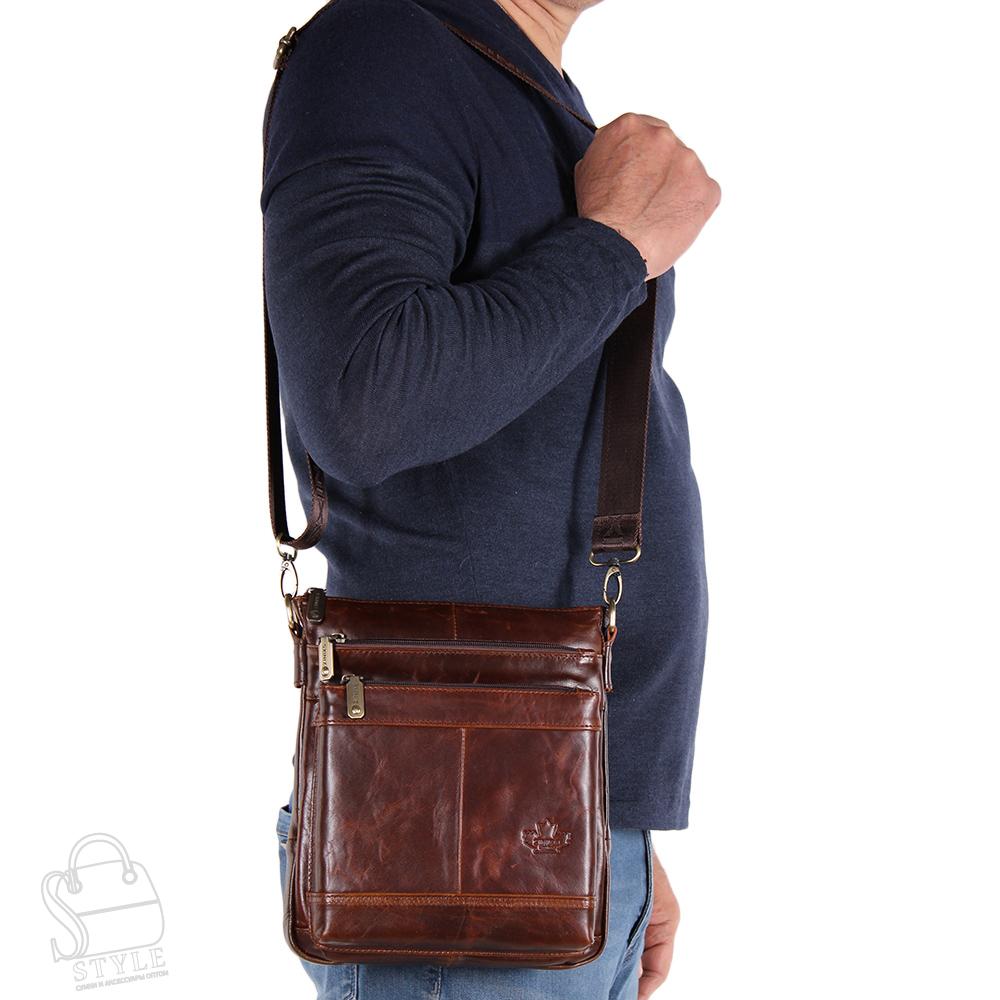 Сумка мужская кожаная 2305Z coffee Zinimsk