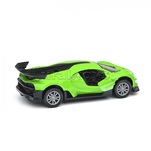 Зеленая инерционная машинка Спорткар die-cast,1:32, открывающиеся двери