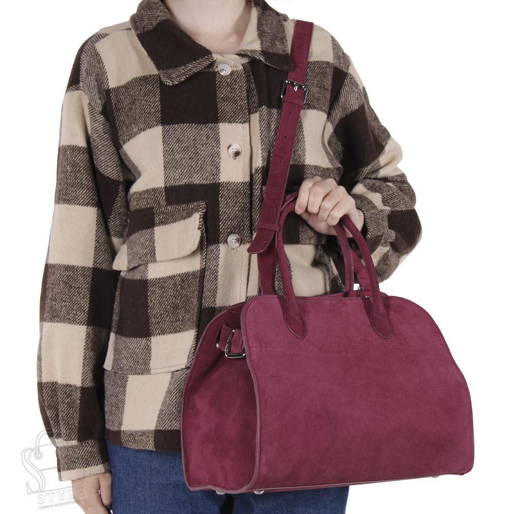 Сумка женская кожаная 6829NNAA wine red Natale Navetta/50(дефект)