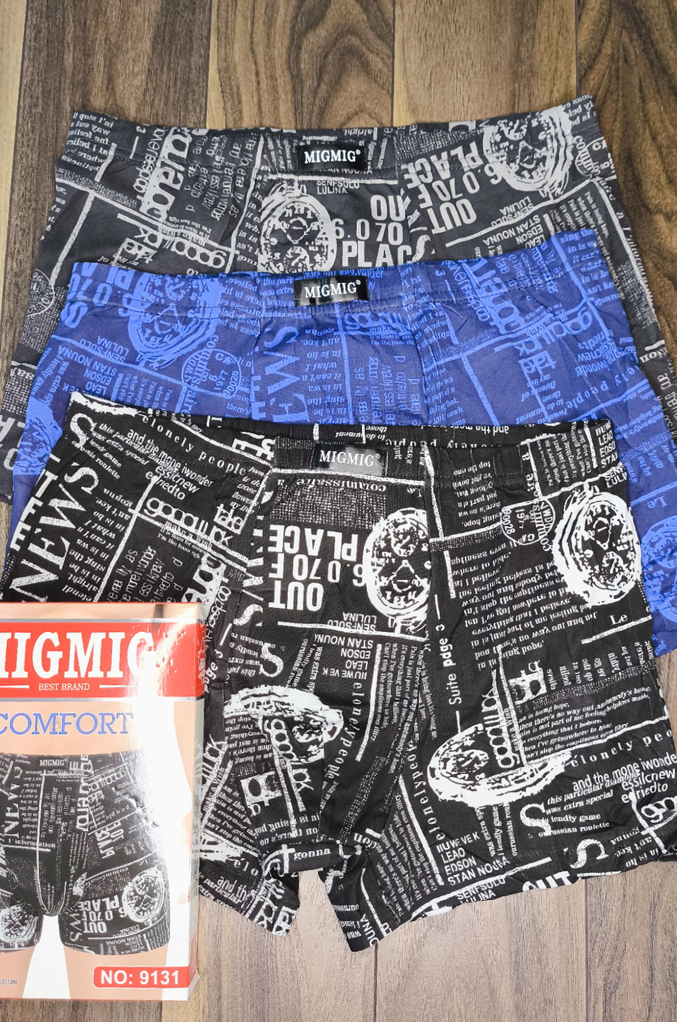 Боксеры мужские 9131, хлопок (цвета в ассортименте)