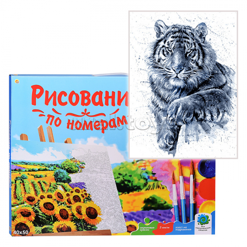 Холст с красками 40х50 по номерам 