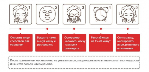 Тканевая маска увлажняющая с экстрактом Граната Sadoer