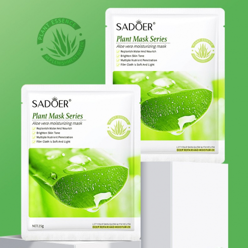 Тканевая успокаивающая маска для лица с экстрактом Алоэ Sadoer
