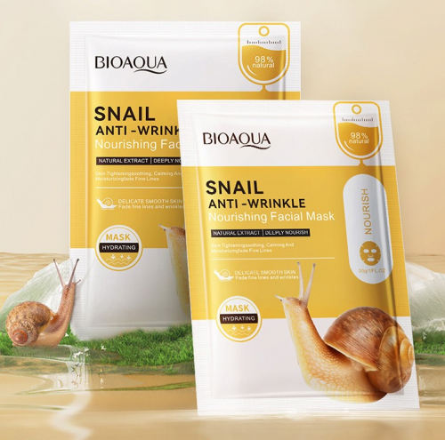 Тканевая капсульная маска для лица с муцином улитки BIOAQUA