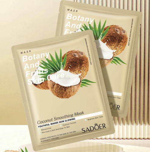 Тканевая маска для лица с экстрактом КОКОСА Sadoer
