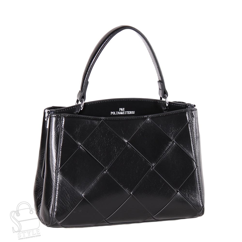 Сумка женская кожаная 1353Y black Polina&Eiterou/50