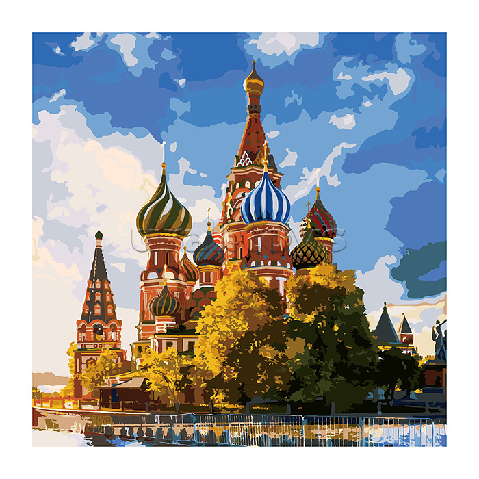 Холст с красками 40х40 по номерам