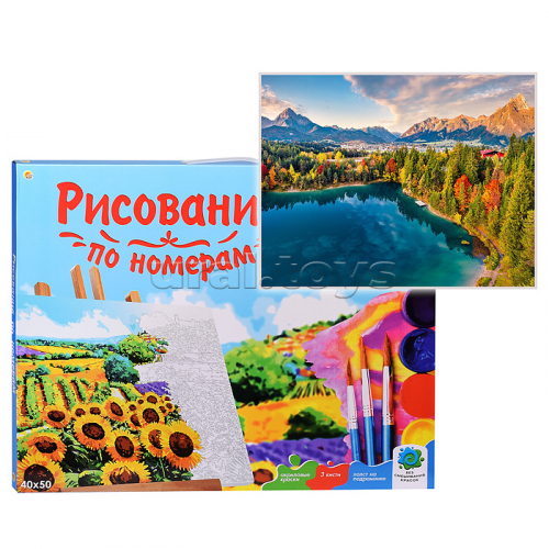 Холст с красками 40х50 по номерам 