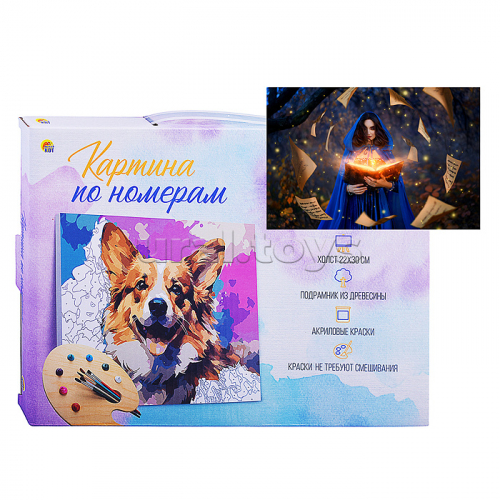 Холст с красками 22х30 по номерам 