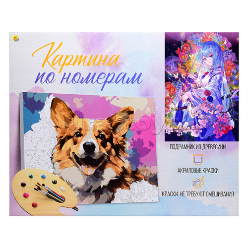 Холст с красками 40х50 по номерам 
