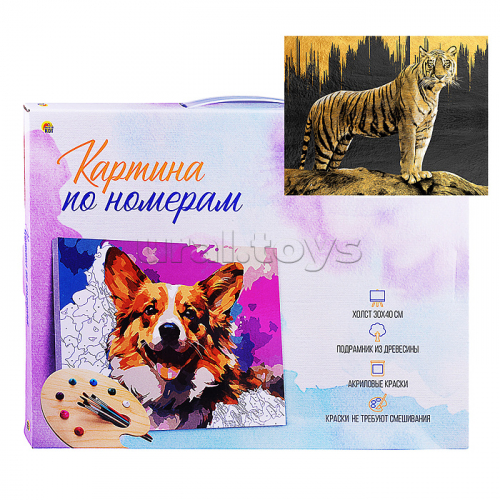 Холст с красками 30х40 по номерам 