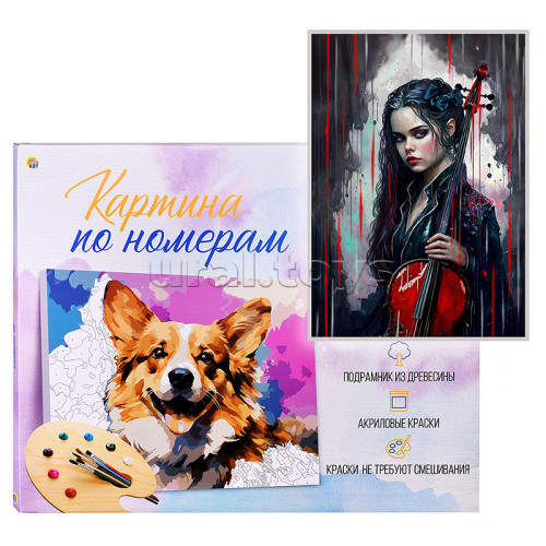 Холст с красками 40х50 по номерам 