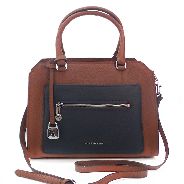 СКИДКА. Женская сумка BA Forstmann. Кожа. F-P 107 caramel/dark blue
