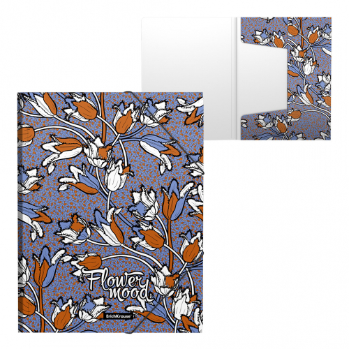 АКЦИЯ 100р. 300р.Папка на резинках пластиковая ErichKrause® Tulips, A4 (в пакете по 4 шт.)