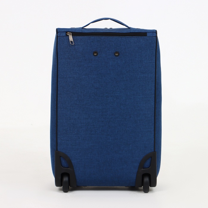 Чемодан малый 36 л (S) «Фабрика КАРТЕКС», отдел на молнии, наружный карман, 2 колеса, цвет синий